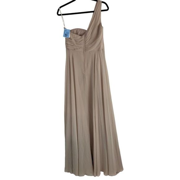 Celebrate DB Studio Size 10 Maxi Nude One Shoulder Bridesmaid Dress NWT 6334 - Picture 10 of 16
